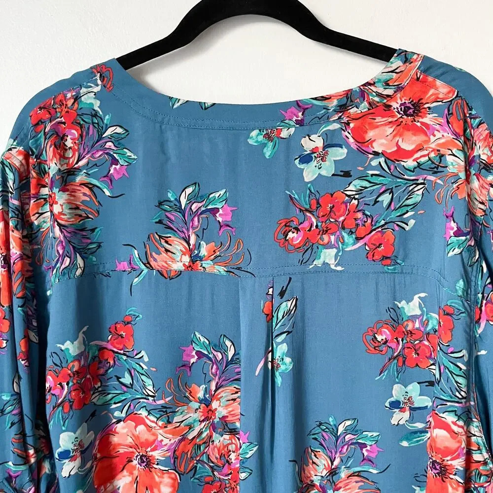 NWOT Torrid Floral Harper Popover Blouse 5X Fall Cottage Career Work Feminine - Picture 8 of 12